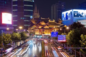 The 2000-year-old Jing'An temple in modern day Shanghai. Photo: Robert S. Donovan/Flickr.