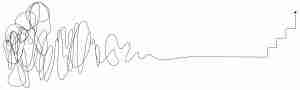 black design squiggle with white background, squiggle leads to a straight line then leading to stairs representing outcome driven innovation