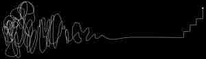 white design squiggle with black background, squiggle leads to a straight line then leading to stairs representing outcome driven innovation