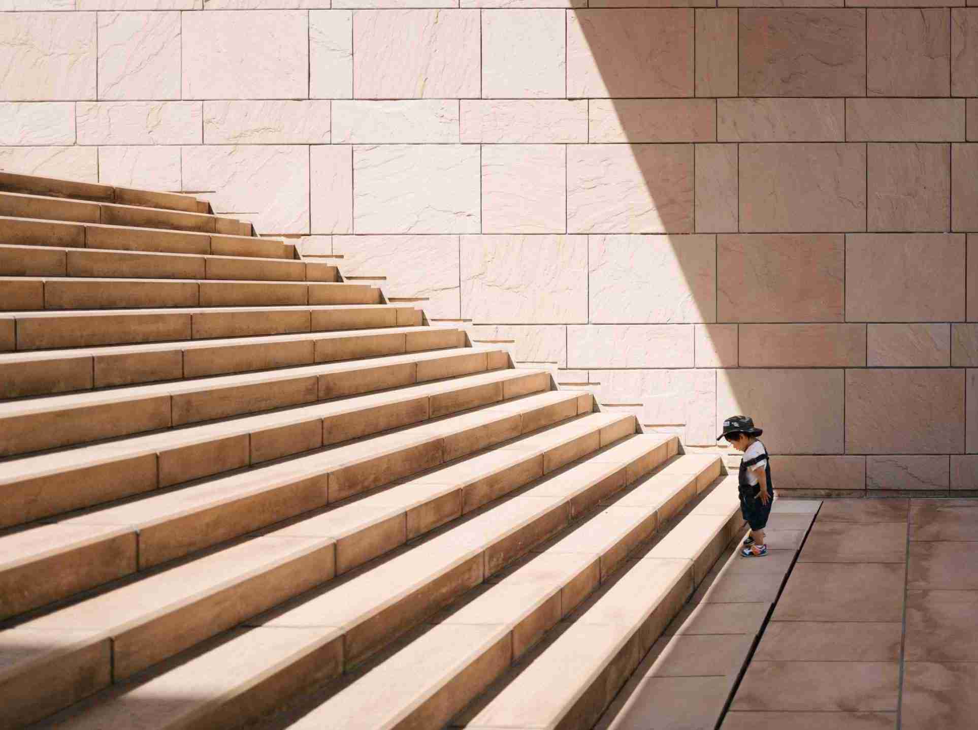 Staircase representing the need to create a set of steps as part of your implementation roadmap for your Business Strategy