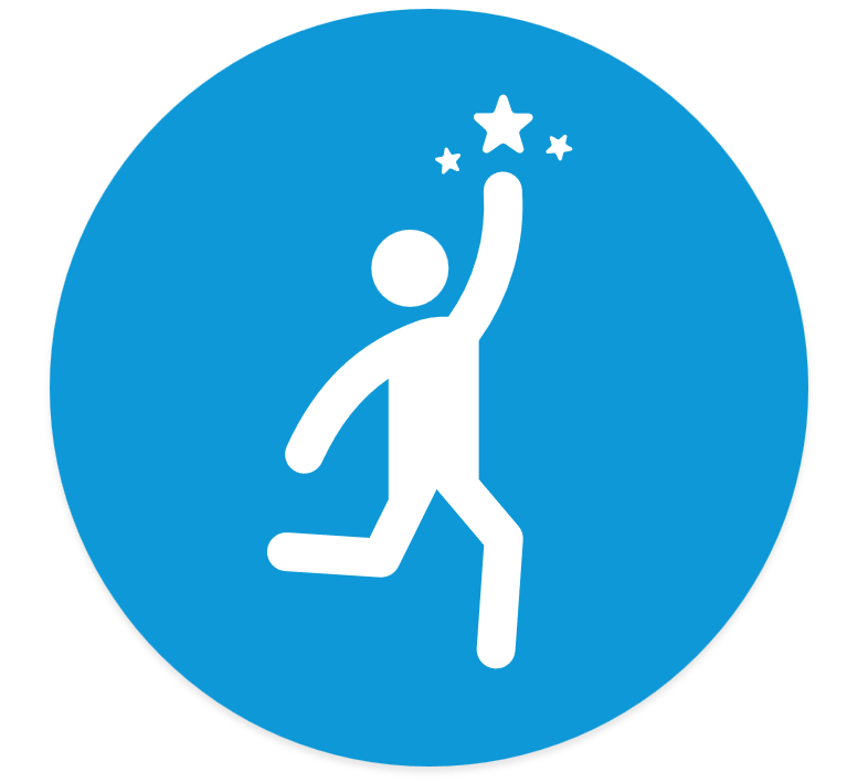 An image of a stickman reaching for a star, representing opportunity for career development as an element of a good employee value proposition.