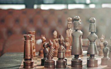 selective focus photography of chess pieces